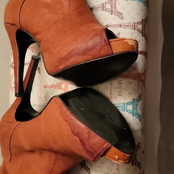 Brown open toe booties - Picture 9 of 11